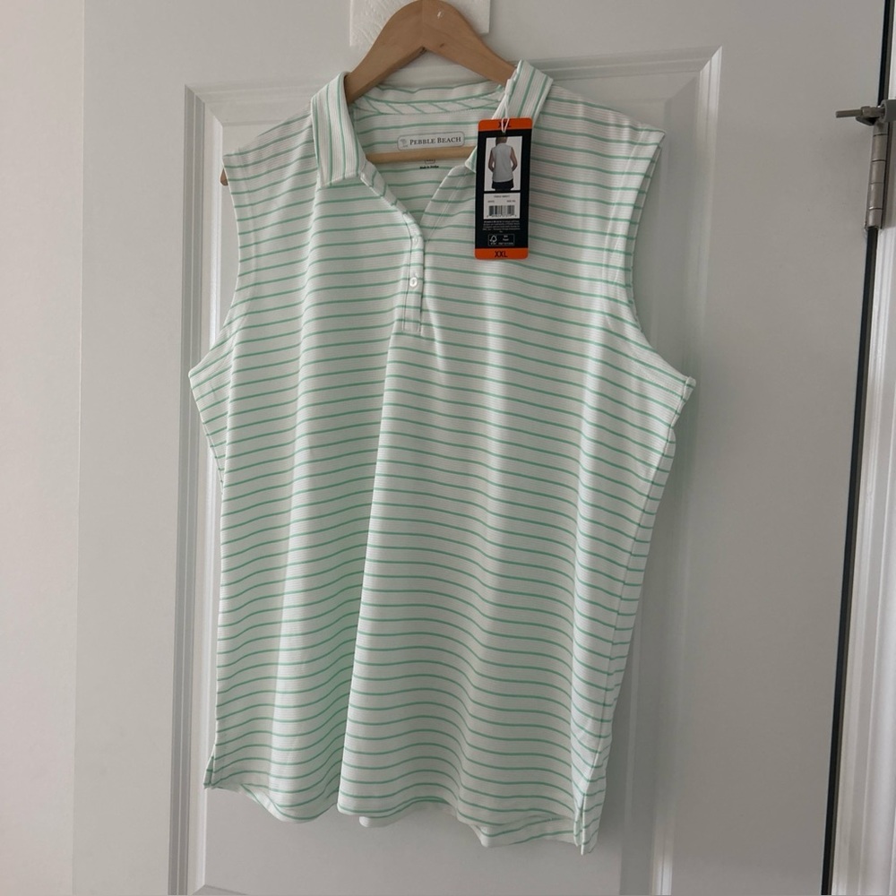 Women's Pebble Beach Sleeveless Polo Golf Shirt Dry-Luxe Performance Size XXL